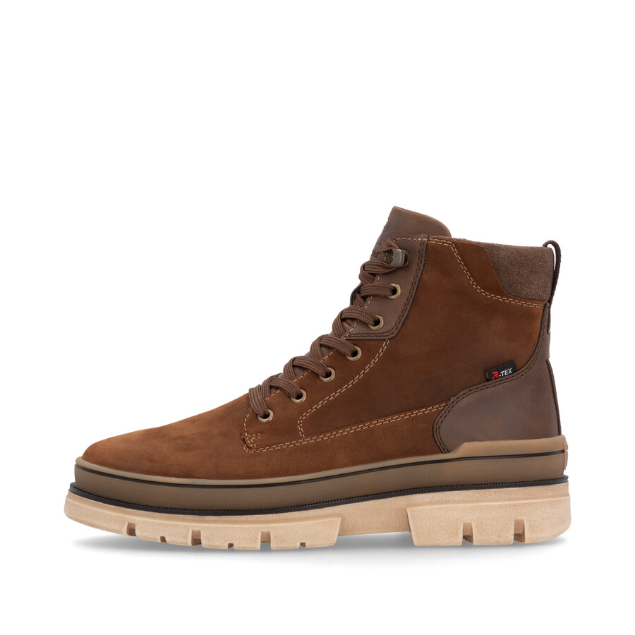 braune reißverschlussstiefel für herren rieker sport u1273-22