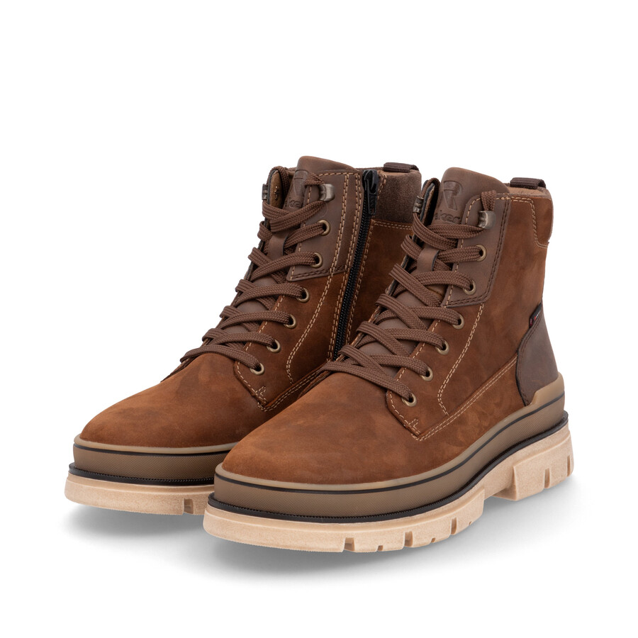 braune reißverschlussstiefel für herren rieker sport u1273-22