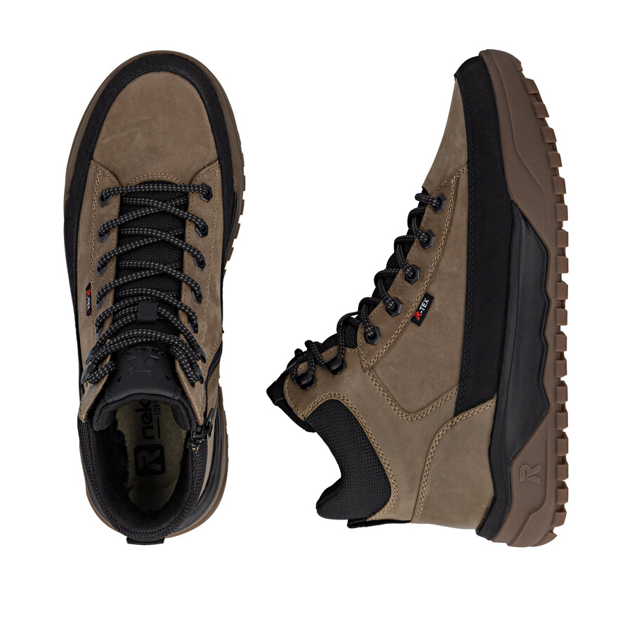 braune reißverschlussstiefel für herren rieker sport u1571-20