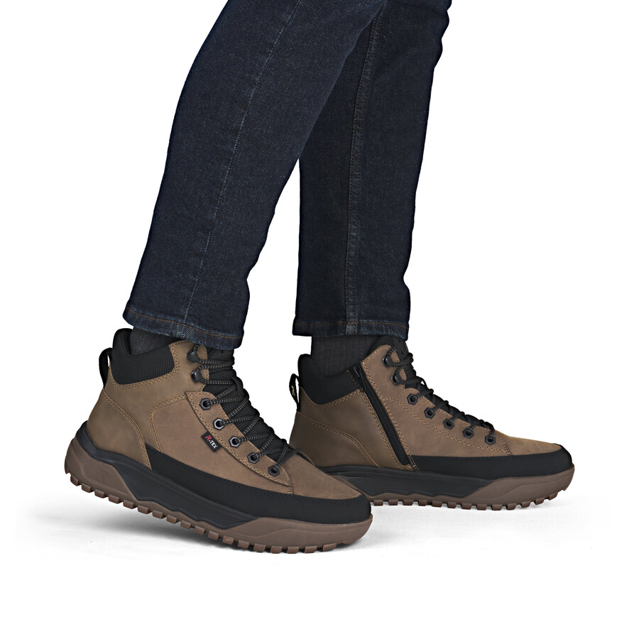 braune reißverschlussstiefel für herren rieker sport u1571-20